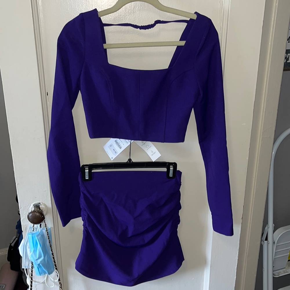 Zara blogger purple skirt set size XS